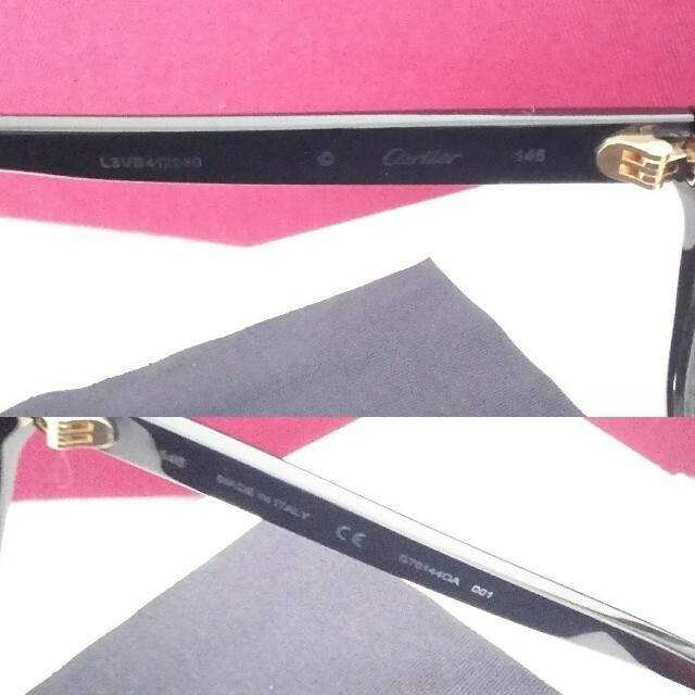 ファッショ︾ Cartier 黒縁眼鏡 度入りレンズなので…の通販 by チロ's