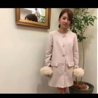 レッセパッセ(LAISSE PASSE)の【美品】レッセパッセ ノーカラーコート(毛皮/ファーコート)