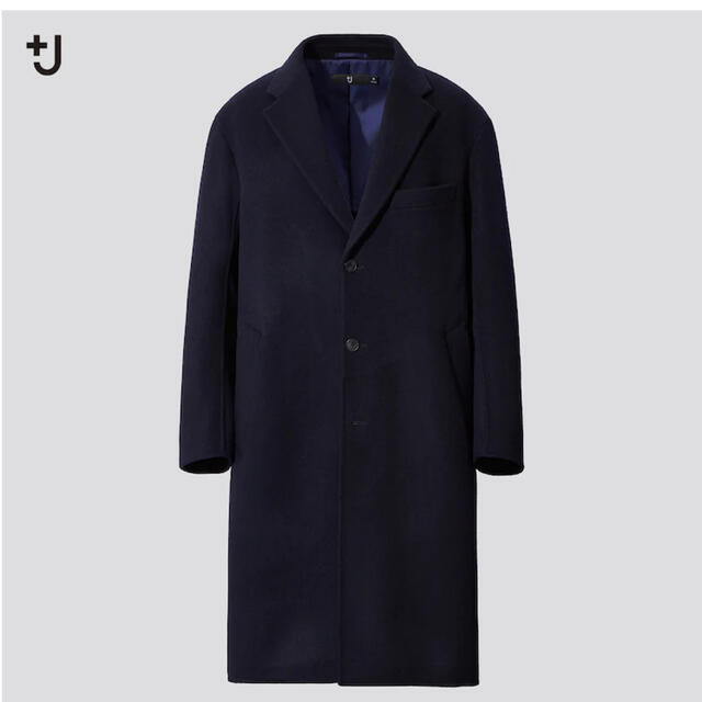 Jil Sander(ジルサンダー)のNAVY UNIQLO ＋J  カシミヤブレンドオーバーサイズチェスターコート メンズのジャケット/アウター(チェスターコート)の商品写真