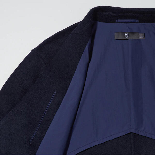 Jil Sander(ジルサンダー)のNAVY UNIQLO ＋J  カシミヤブレンドオーバーサイズチェスターコート メンズのジャケット/アウター(チェスターコート)の商品写真