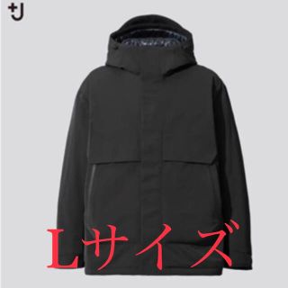 ユニクロ(UNIQLO)のユニクロ　+J ハイブリッドダウンオーバーサイズパーカー ブラック L(ダウンベスト)