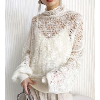 アメリヴィンテージ(Ameri VINTAGE)のMOHAIR LACY KNIT(ニット/セーター)