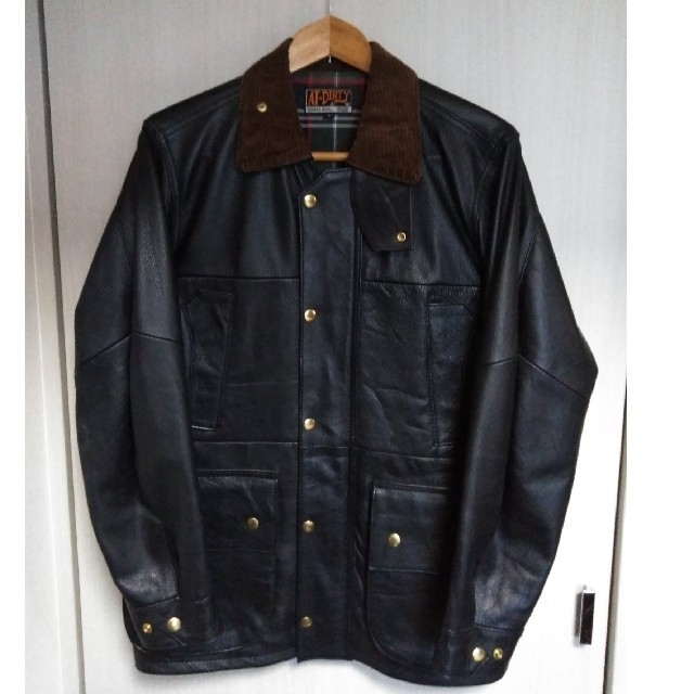 MEN VINTAGE BROWN GENUINE LEATHER JACKET, DUSTER COAT MILITARY