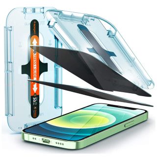 シュピゲン(Spigen)のSpigen EZ Fit 覗き見防止 ガラスフィルム iPhone12mini(保護フィルム)