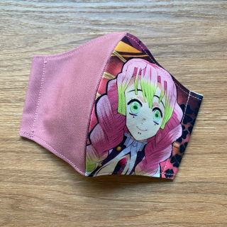 鬼滅の刃　甘露寺蜜璃　インナーマスク　子供　ハンドメイド(外出用品)