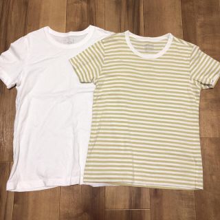 ムジルシリョウヒン(MUJI (無印良品))の(2枚まとめ売り)無印良品MUJI Tシャツ　ボーダー(Tシャツ(半袖/袖なし))