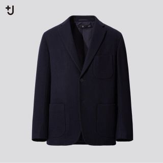 ジルサンダー(Jil Sander)のユニクロ　ジルサンダー　ウールブレンドオーバーサイズジャケット　ネイビー　xs(テーラードジャケット)