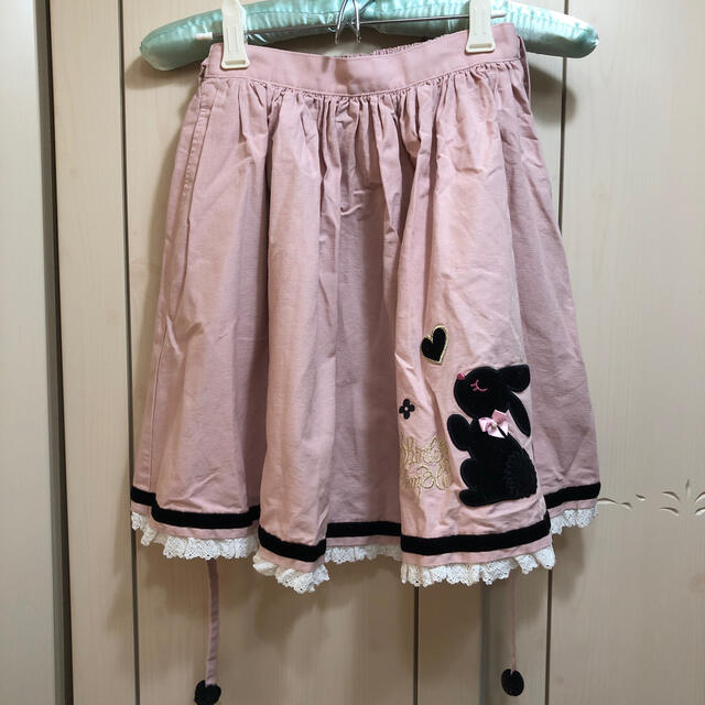 Shirley Temple(シャーリーテンプル)のシャーリーテンプル140ピンクうさぎスカート キッズ/ベビー/マタニティのキッズ服女の子用(90cm~)(スカート)の商品写真