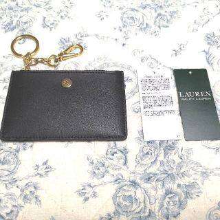 ラルフローレン(Ralph Lauren)の新品　ラルフローレン　 財布　黒　カードケース/ID パスケース　キーリング付(コインケース)