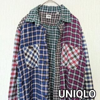 ユニクロ(UNIQLO)のUNIQLO　メンズ　チェックシャツ　Mサイズ(シャツ)