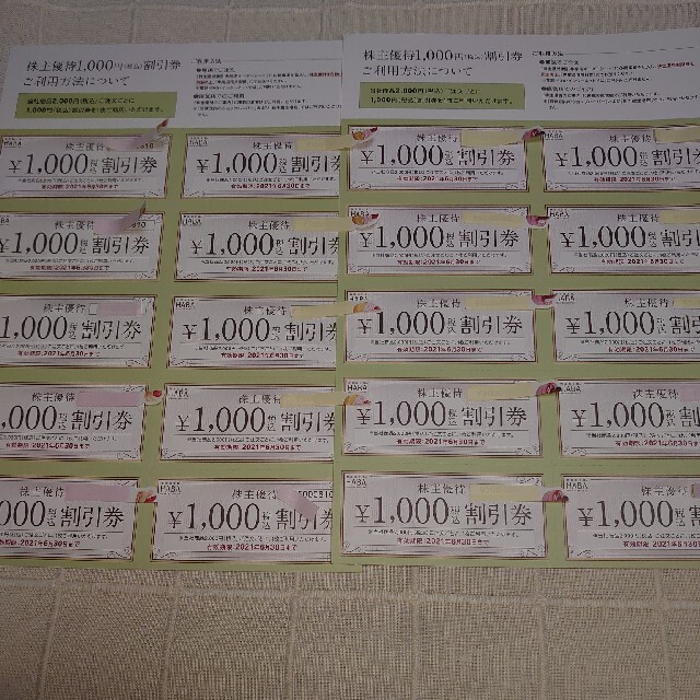 HABA 株主優待 20000円分割引券