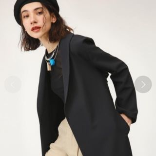 スライ(SLY)のsly SHAWL COLLAR LONG COAT 黒　ガウン　コート　ロング(チェスターコート)