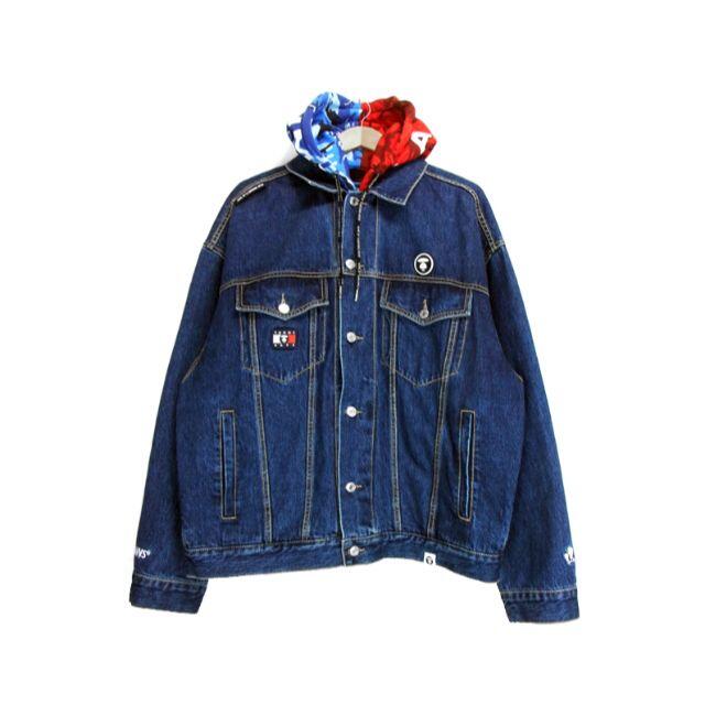 値下げ】 A エイプAPE×トミージーンズTOMMY□デニムジャケットGジャン