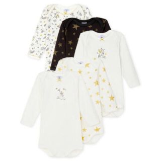 プチバトー(PETIT BATEAU)のmimmi様専用♡24mプチバトー ノエルコレクション プリント長袖ボディ5枚組(肌着/下着)