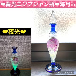 【海月】〜❄︎エジプシャン瓶❄︎〜❤︎癒しの幻想ハーバリウム❤︎全体蓄光(プリザーブドフラワー)