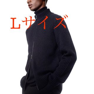 ユニクロ(UNIQLO)のUNIQLO +J ミドルゲージリブフルジップセーター ブラック L 黒 ラージ(ニット/セーター)