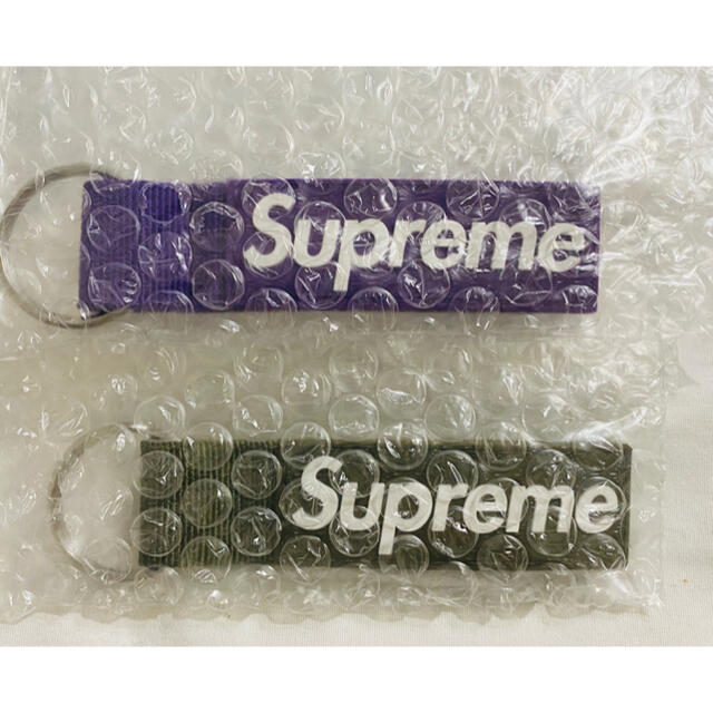 supreme webbing keychain olive purple 2個