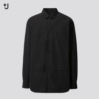 ジルサンダー(Jil Sander)の黒 Sサイズ UNIQLO ジルサンダースーピマコットン オーバーサイズシャツ (シャツ)