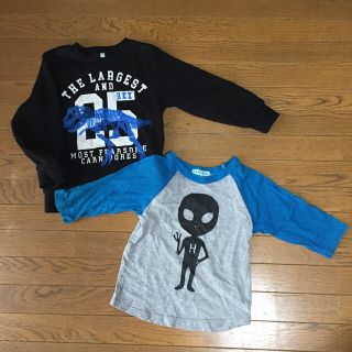 ハッカキッズ(hakka kids)のハッカキッズ ロンティー&恐竜トレーナー 100 110(Tシャツ/カットソー)