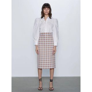 ザラ(ZARA)のZARA チェック柄ペンシルスカート(ひざ丈スカート)