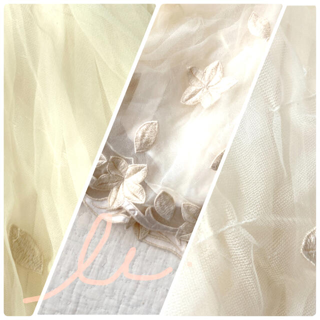 SNIDEL(スナイデル)のsnidel 刺繍 ベアトップ チュール ワンピース レディースのワンピース(ひざ丈ワンピース)の商品写真