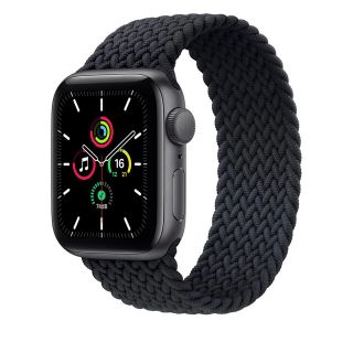 アップルウォッチ(Apple Watch)のアップルウォッチSE スペースグレイアルミニウムケースとブレイデッドソロループ(腕時計(デジタル))