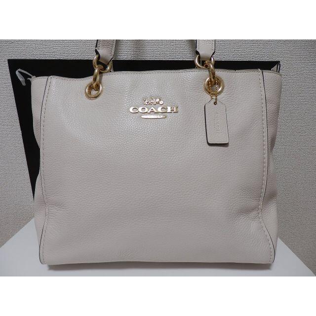 バッグ★新品★【Coach】コーチ レザートートバッグ チョークホワイト F76701