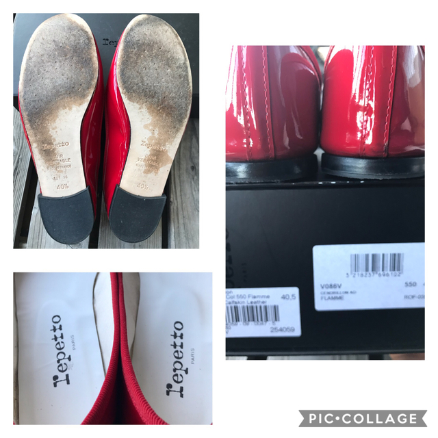 repetto(レペット)の【11/23迄】希少サイズrepetto レペットバレエシューズ　赤　40.5 レディースの靴/シューズ(バレエシューズ)の商品写真