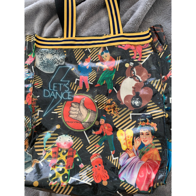古着　レトロ　レトロガール　エナメル　トートバッグ　プリント　中国　中華　昭和 メンズのバッグ(トートバッグ)の商品写真