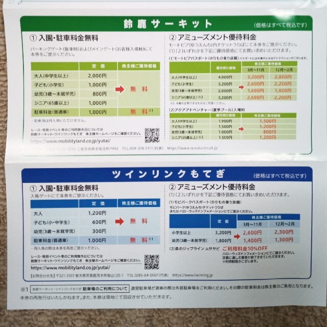 ホンダ(ホンダ)の本田技研工業株式会社　株主優待券 チケットの施設利用券(遊園地/テーマパーク)の商品写真