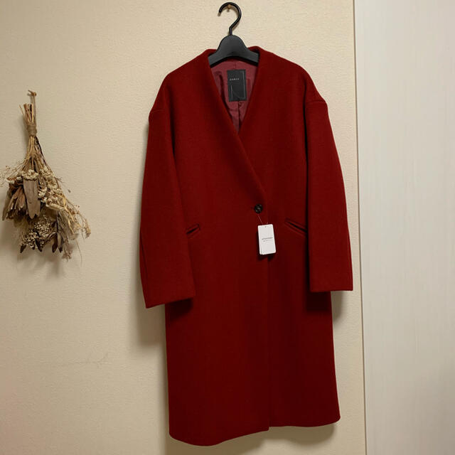 NOBLE メルトンノーカラーコート 新品-
