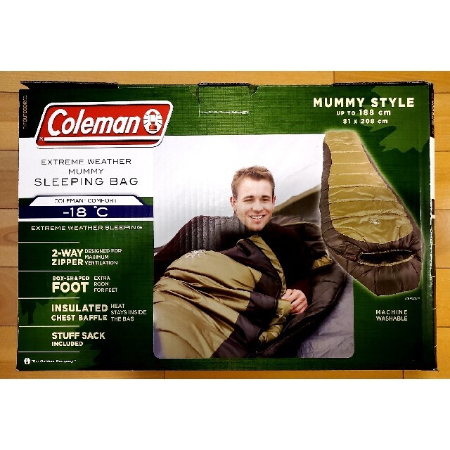 コールマン Coleman マミー型 寝袋 －18℃
