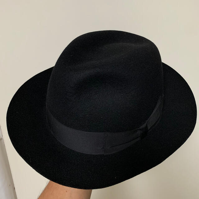 Borsalino(ボルサリーノ)のhiiro様専用　borsalino 中折れハット　黒 メンズの帽子(ハット)の商品写真