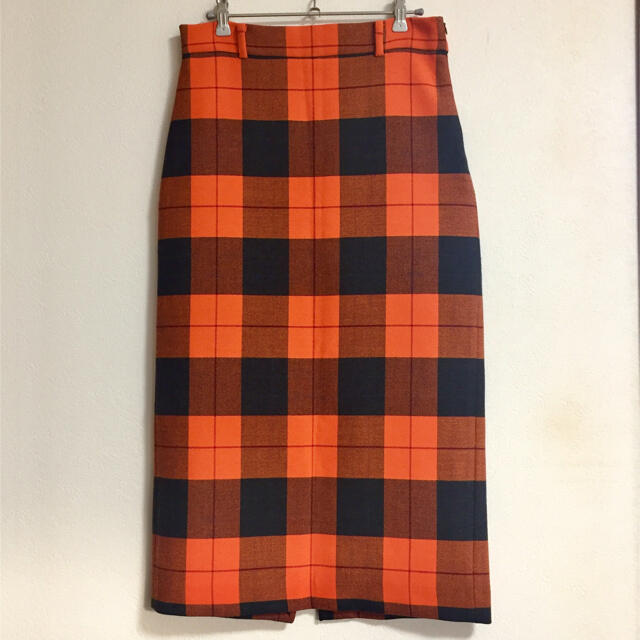 ZARA(ザラ)のZARA チェック タイトスカート オレンジ レディースのスカート(ひざ丈スカート)の商品写真