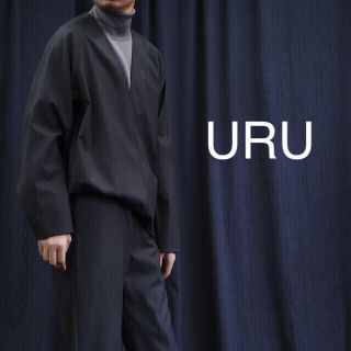 サンシー(SUNSEA)の【URU】ウル WOOL V-NECK SHIRTS ネイビー 19AW(シャツ)