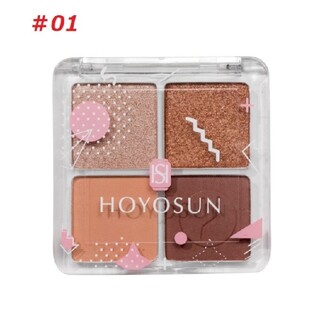 HOYOSUN4色アイシャドウパレット　ピンクブラウン　ベージュ　小豆色(アイシャドウ)
