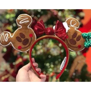 ディズニー(Disney)の新品❣️ミッキー&ミニー柄クリスマスジンジャーブレッド キャンディカチューシャ(カチューシャ)