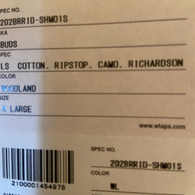 WTAPS × RICHARDSON BUDS L/S SHIRT XL