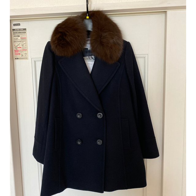 Rirandture(リランドチュール)の新品タグ付き♡ファー付きAラインPコート レディースのジャケット/アウター(ピーコート)の商品写真