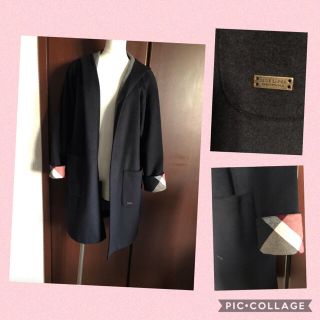 バーバリーブルーレーベル(BURBERRY BLUE LABEL)のブルーレーベルクレストブリッジ　フーデットコート(ロングコート)