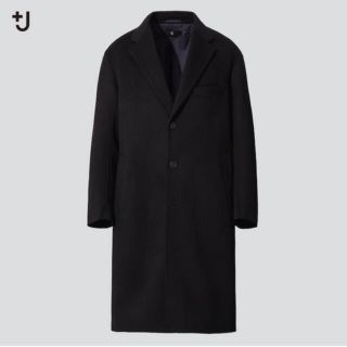 ユニクロ(UNIQLO)のユニクロ　ジルサンダー　＋J カシミヤコート　L ブラック(チェスターコート)