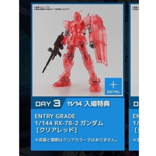 バンダイ(BANDAI)のガンプラEXPO 2020入場特典 エントリーグレードガンダム クリアレッド(プラモデル)