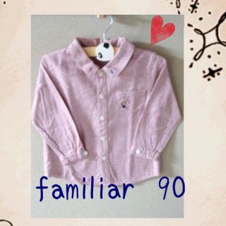 ファミリア(familiar)のfamiliarチェックブラウス90送込(その他)