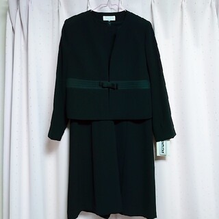 ブラックフォーマル ジャケット(長袖)&ワンピース(五分袖) 15号(礼服/喪服)