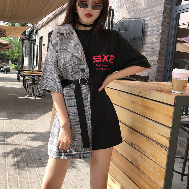 韓国　セットアップ　ミニドレス　アリエク　SHEIN