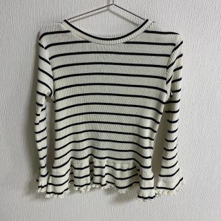 ディスコート(Discoat)の一度のみ。Discort 120 女の子　ボーダーペプラムトップス(Tシャツ/カットソー)