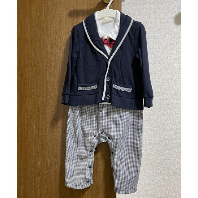 男の子　フォーマルロンパース　スーツ風 キッズ/ベビー/マタニティのキッズ服男の子用(90cm~)(ドレス/フォーマル)の商品写真