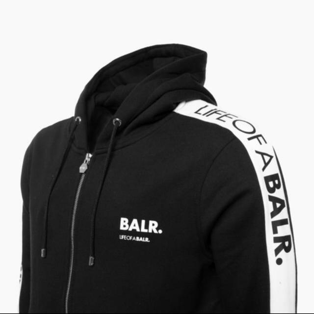 XS BALR パーカー repeat zip hoodie black