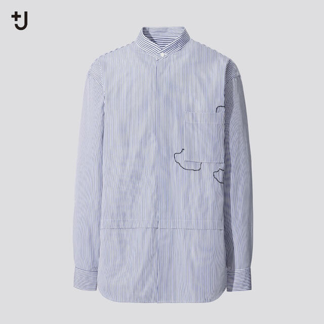 UNIQLO(ユニクロ)のユニクロ ジルサンダー  スーピマコットン オーバーサイズシャツ （長袖・雲） メンズのトップス(シャツ)の商品写真