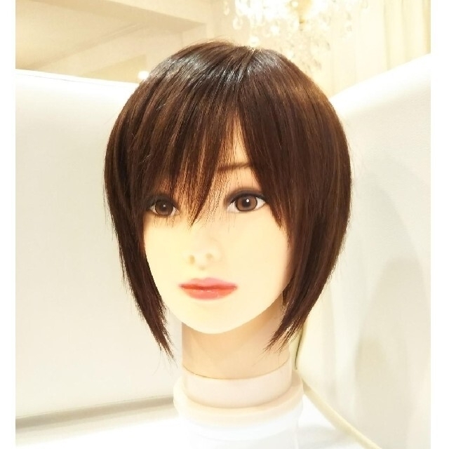 レミー人毛100%ウィッグ横流し前髪❣️宇多田ヒカル✨艶髪！前下がり美人ショート レミー人毛100%ウィッグ横流し前髪❣️宇多田ヒカル✨艶髪！前